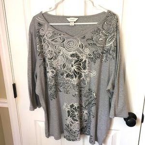 Top with 3/4 length sleeves, 3x from C J Banks